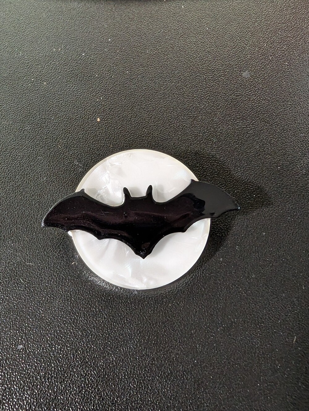 Black Bat Full Moon Acrylic Brooch Gothic Halloween Statement Pin
